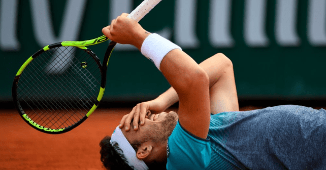 Marco Cecchinato's tennis racquet - Babolat Aero Storm GT