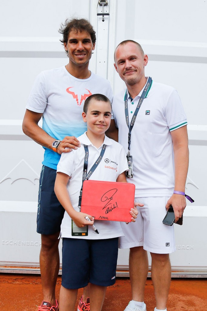 Tennisnerd (Jonas Eriksson) and son Aiden with Rafael Nadal