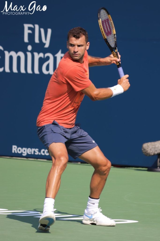 Dimitrov is testing a new racquet