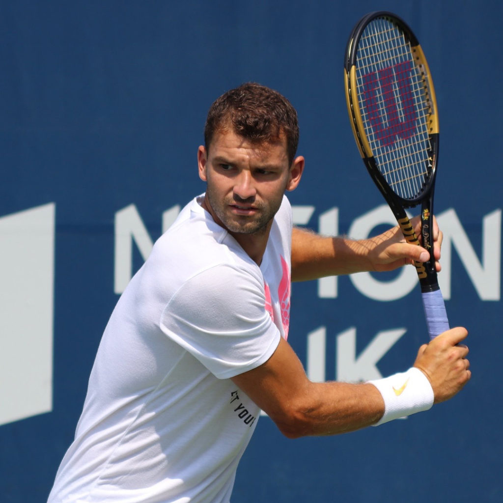 Dimitrov is testing a new racquet