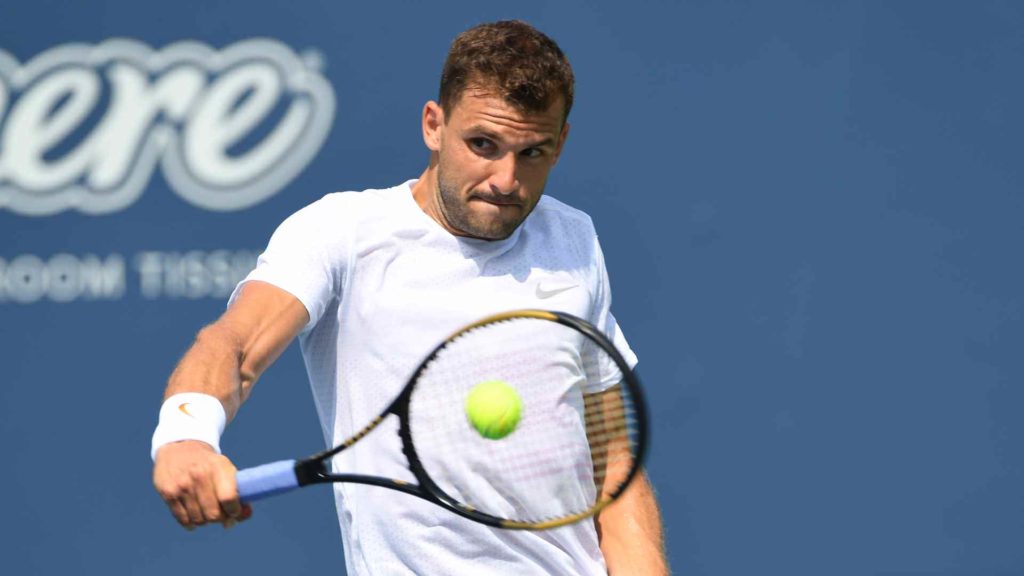 Dimitrov is testing a new racquet