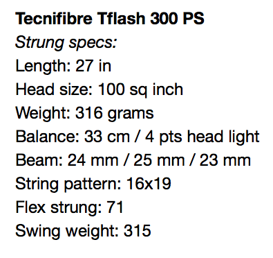 Tecnifibre Tflash 300 Powerstab Racquet Review - Tennisnerd