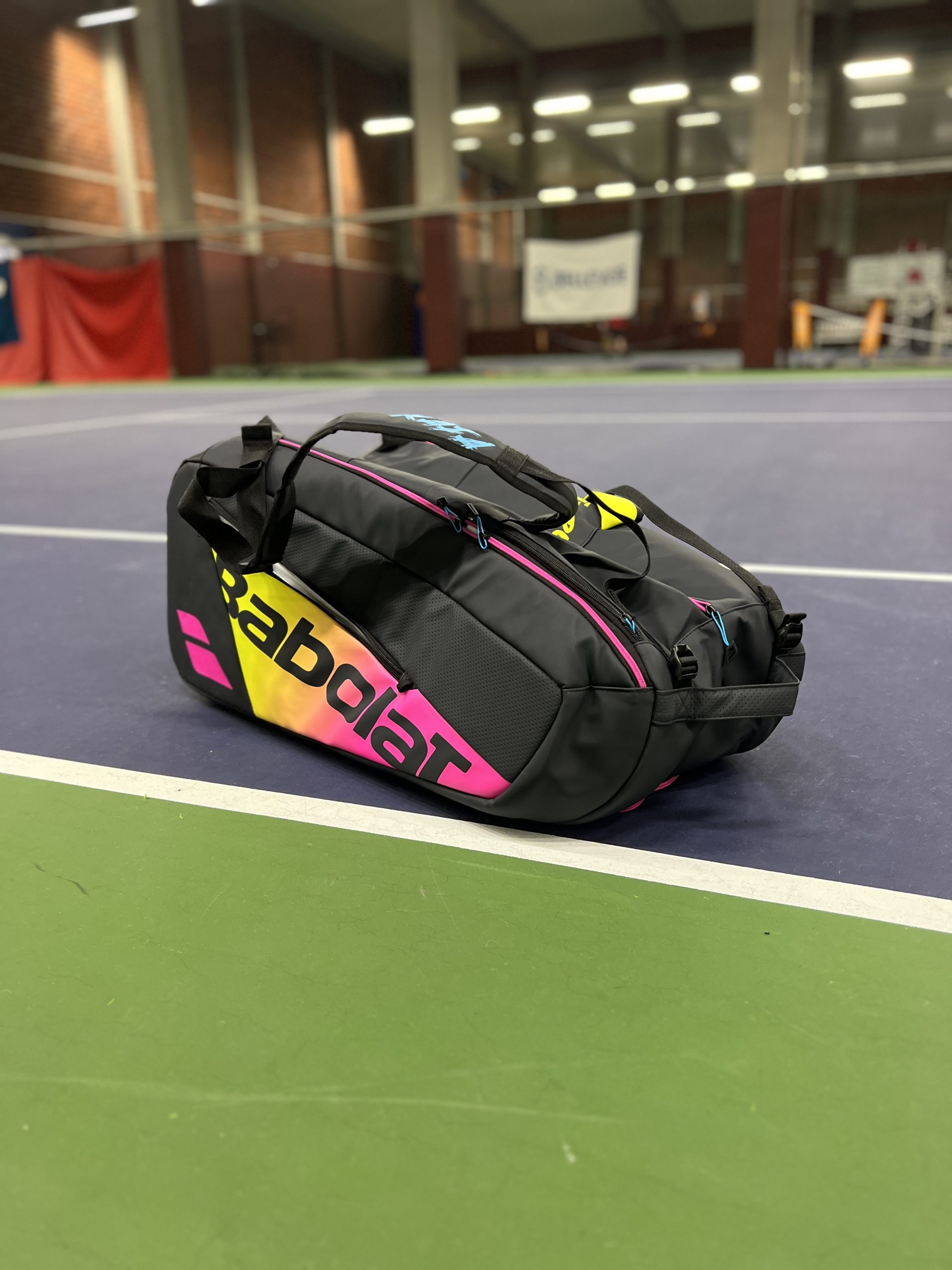 Babolat Pure Aero Rafa Racquet Holder x12 Tennis Bag (Dark Navy/Yellow/Pink)